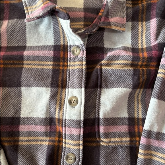 Eddie Bauer Women’s XXL Microfleece Button Up Shirt Shacket Plaid Cabincore EUC - Picture 5 of 10